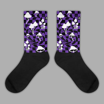 PURPLE Collection Sublimated Socks Mushroom Graphic