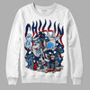 Midnight Navy 4s DopeSkill Sweatshirt Chillin Graphic - White