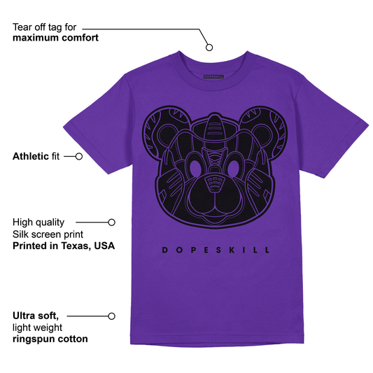 AJ 13 Court Purple DopeSkill Purple T-shirt SNK Bear Graphic