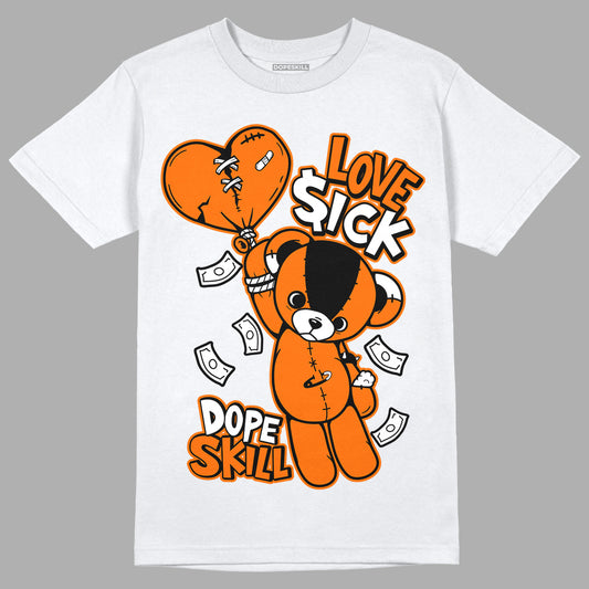 Orange Black White DopeSkill T-Shirt Love Sick Graphic - White 