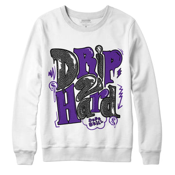 Jordan 3 Dark Iris DopeSkill Sweatshirt Drip Too Hard Graphic - White 