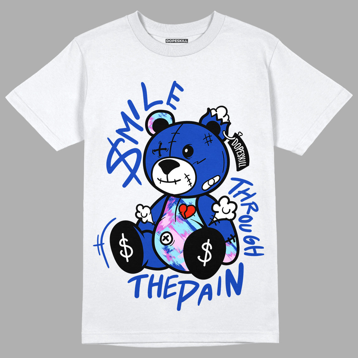 Hyper Royal 12s DopeSkill T-Shirt BEAN Graphic - White