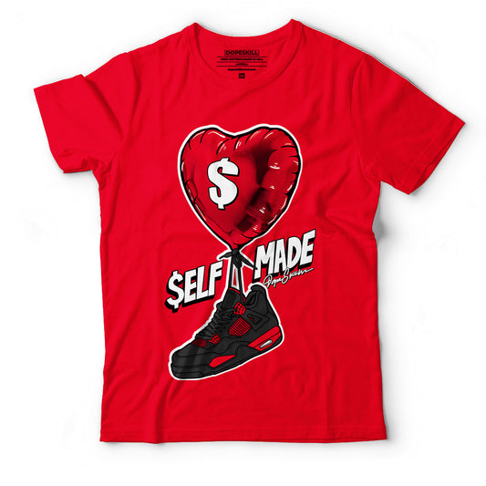 AJ 4 Red Thunder DopeSkill Red T-shirt Self Made Graphic