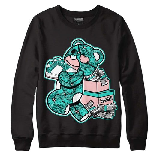 Green Snakeskin Dunk Low DopeSkill Sweatshirt Bear Steals Sneaker Graphic - Black