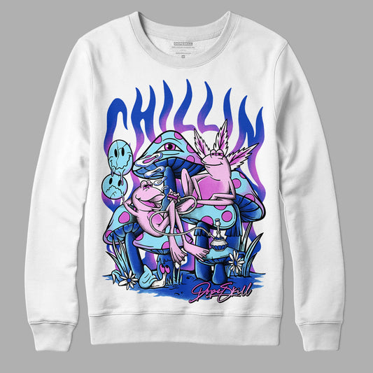 Hyper Royal 12s DopeSkill Sweatshirt Chillin Graphic - White