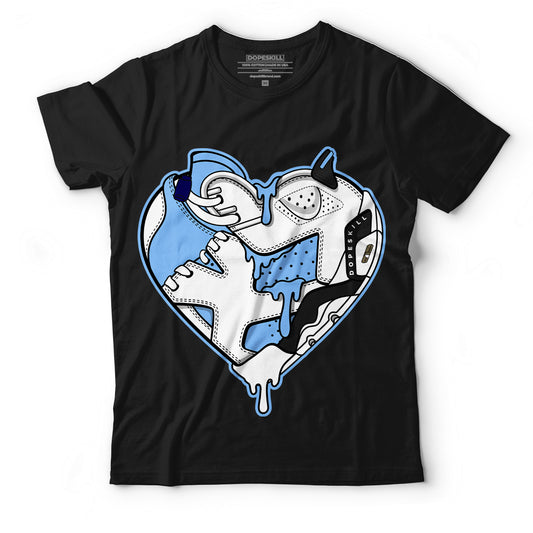 AJ 6 University Blue DopeSkill T-Shirt Heart AJ 6 Graphic