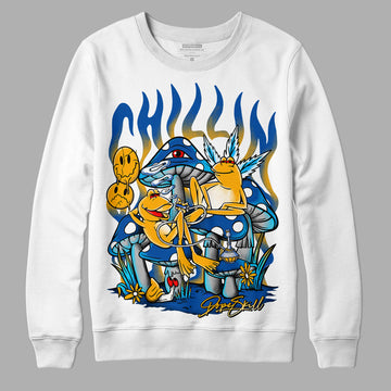 Dunk Blue Jay and University Gold DopeSkill Sweatshirt Chillin Graphic Streetwear - White