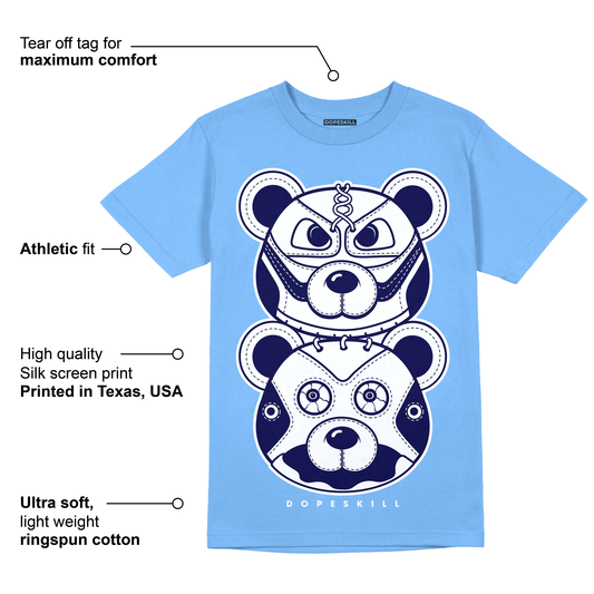 AJ 6 University Blue DopeSkill University Blue T-Shirt Leather Bear Graphic
