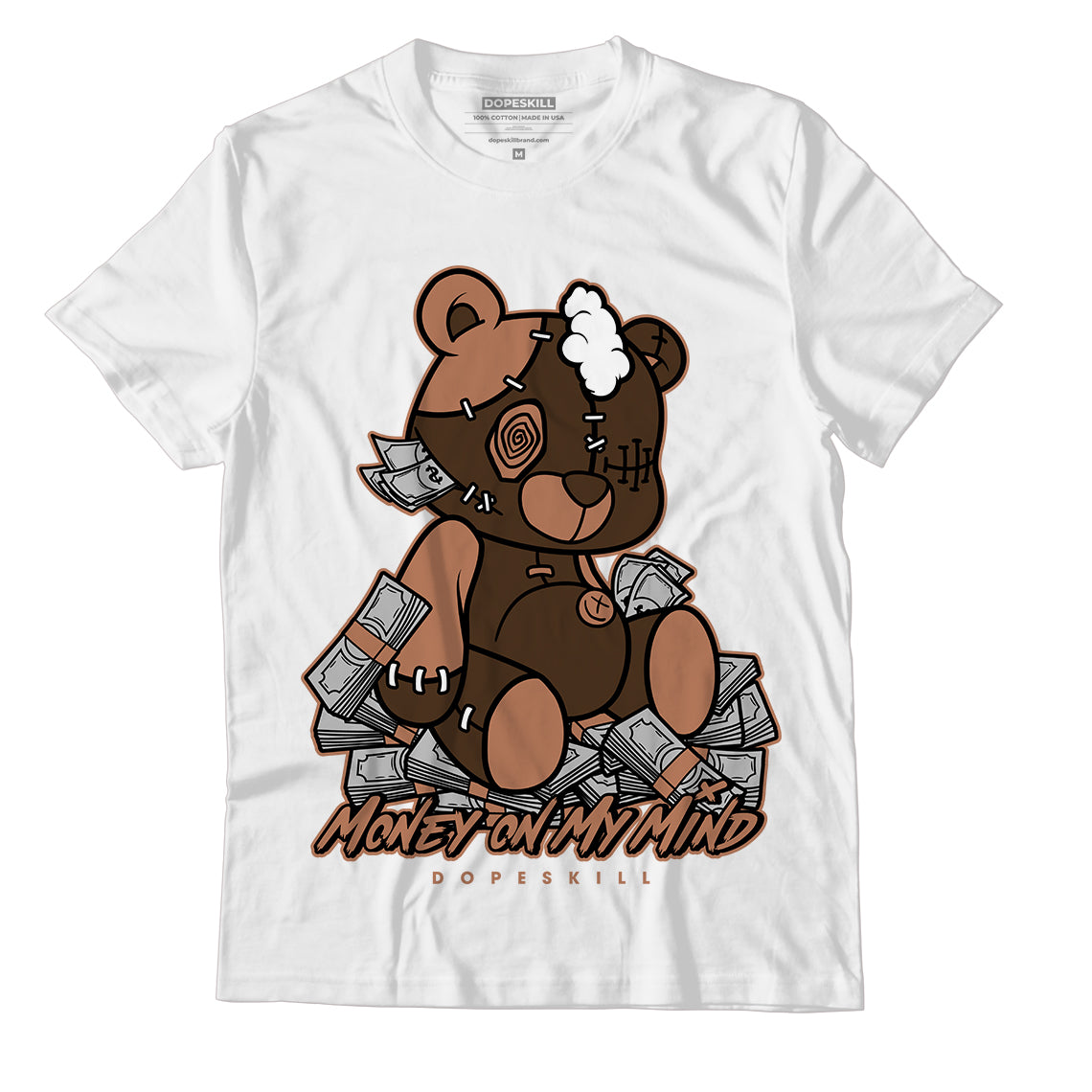 Jordan 1 Mid Dark Chocolate DopeSkill T-Shirt MOMM Bear Graphic - White 