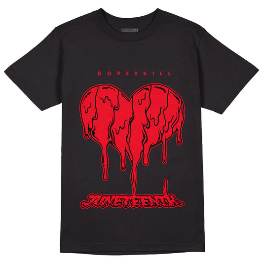 AJ 4 Red Thunder DopeSkill T-shirt Juneteenth Heart Graphic