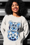 AJ 6 University Blue DopeSkill Sweatshirt Leather Bear Graphic