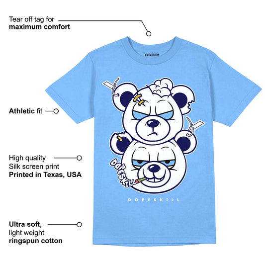 AJ 6 University Blue DopeSkill University Blue T-Shirt New Double Bear Graphic