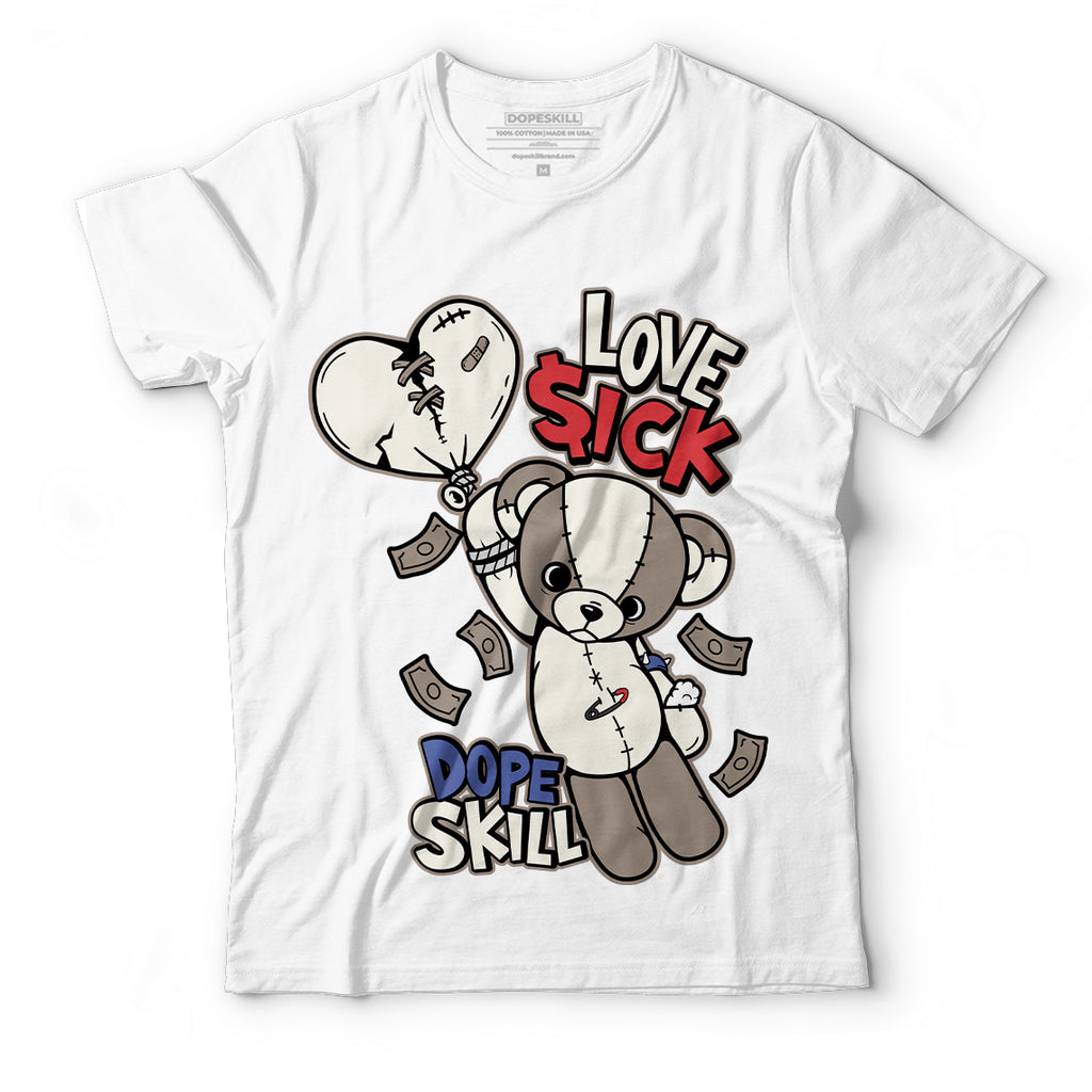 Jordan 4 Sail Canvas DopeSkill T-Shirt Love Sick Graphic - White 