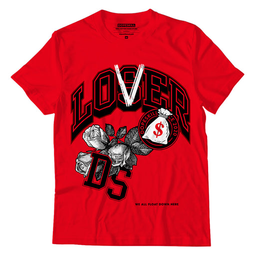 AJ 4 Red Thunder DopeSkill Red T-shirt Loser Lover Graphic