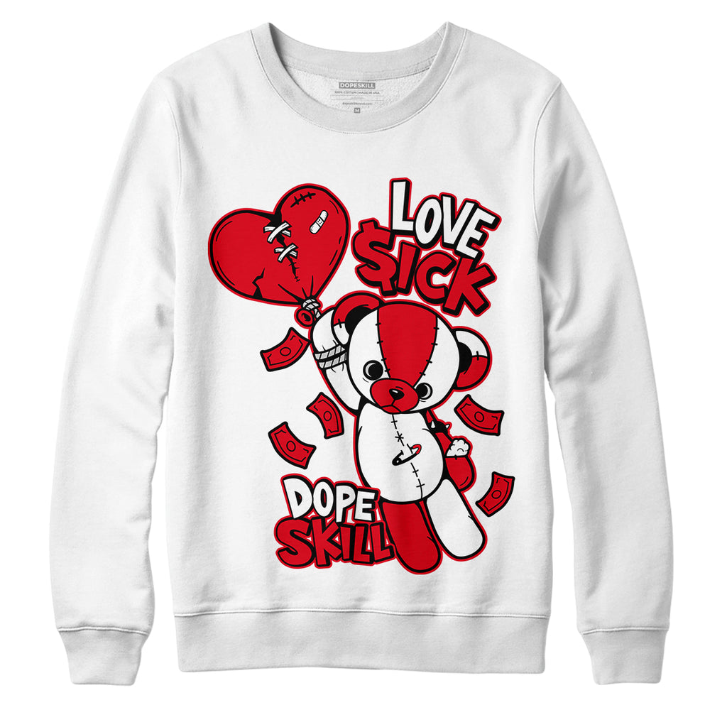 Jordan 1 Heritage DopeSkill Sweatshirt Love Sick Graphic - White 