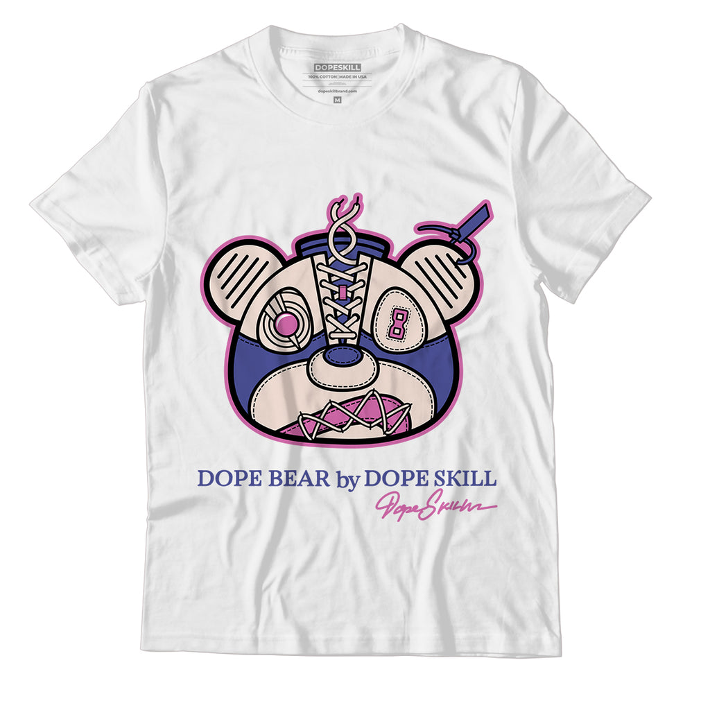 Jordan 7 SE Sapphire DopeSkill T-Shirt Sneaker Bear Head Graphic - White 