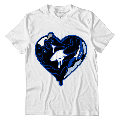 AJ 5 Racer Blue DopeSkill T-Shirt Heart AJ 5 Graphic