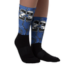 AJ 13 Brave Blue Dopeskill Socks Thunder Graphic