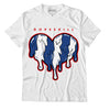 Question Mid Blue Toe DopeSkill T-Shirt Slime Drip Heart Graphic - White 