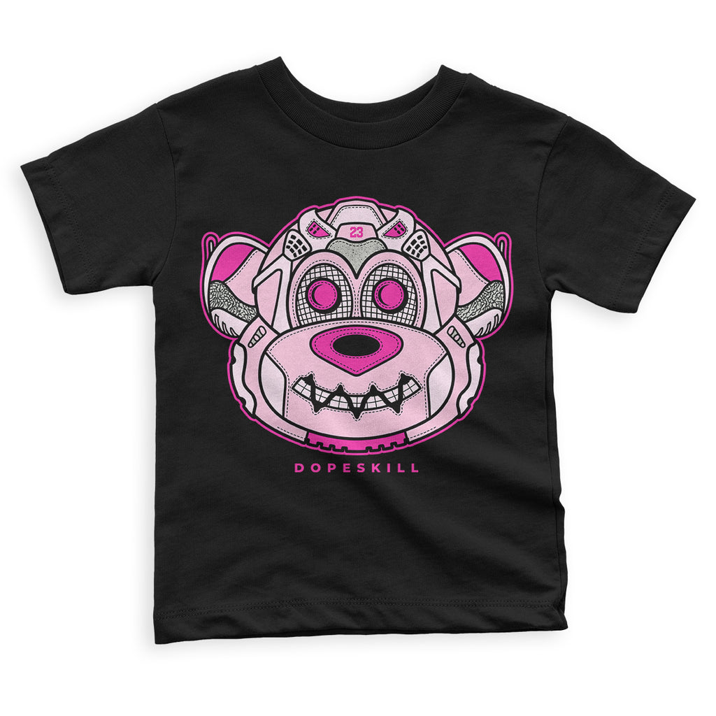 Triple Pink Dunk Low DopeSkill Toddler Kids T-shirt Monk Graphic - Black