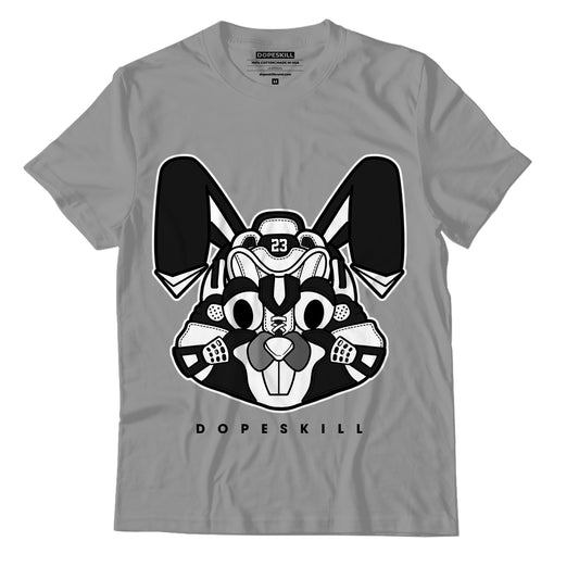 AJ 12 Playoffs DopeSkill Metallic Silver T-shirt Sneaker Rabbit Graphic