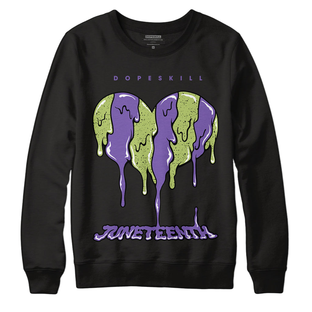 Canyon Purple 4s DopeSkill Sweatshirt Juneteenth Heart Graphic - Black 