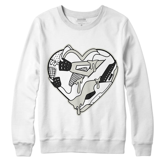 Jordan 4 Military Black DopeSkill Sweatshirt Heart Jordan 4 Graphic - White