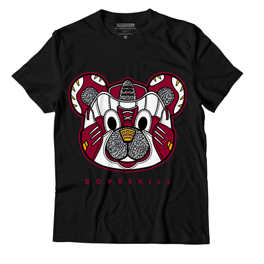 AJ 3 Cardinal Red DopeSkill T-Shirt SNK Bear Graphic