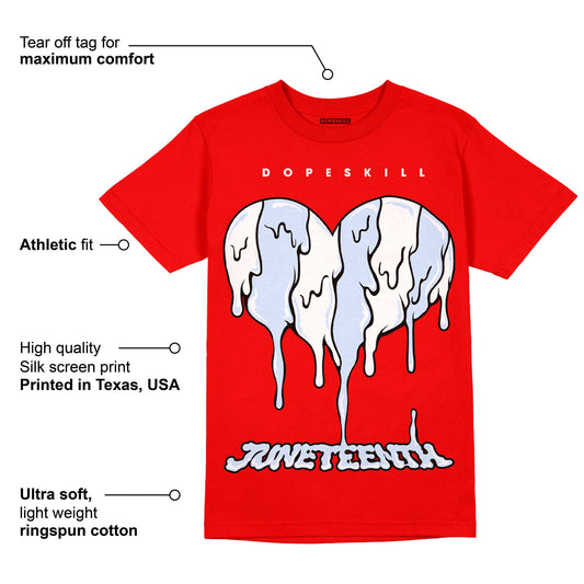 Cherry 11s DopeSkill Varsity Red T-shirt Juneteenth Heart Graphic