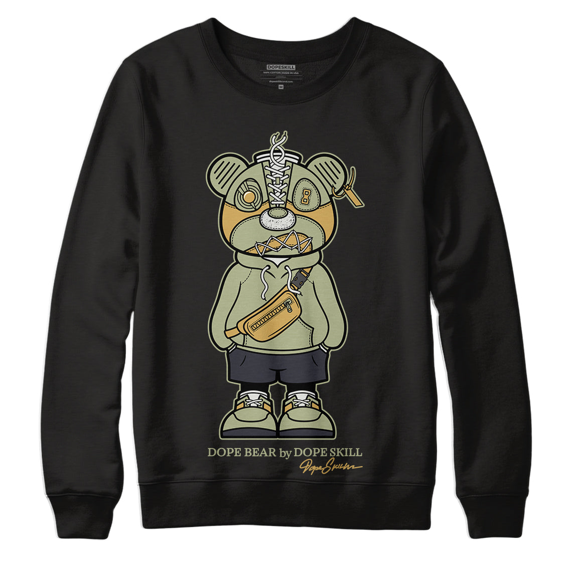 Jordan 5 Jade Horizon DopeSkill Sweatshirt Sneaker Bear Graphic - Black 