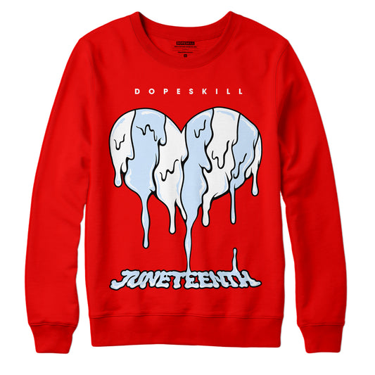 Cherry 11s DopeSkill Varsity Red Sweatshirt Juneteenth Heart Graphic