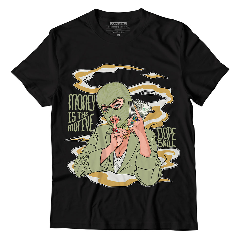 Jordan 5 Jade Horizon DopeSkill T-Shirt Money Is The Motive Graphic - Black 