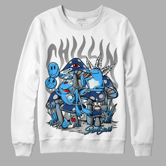 French Blue 13s DopeSkill Sweatshirt Chillin Graphic - White 