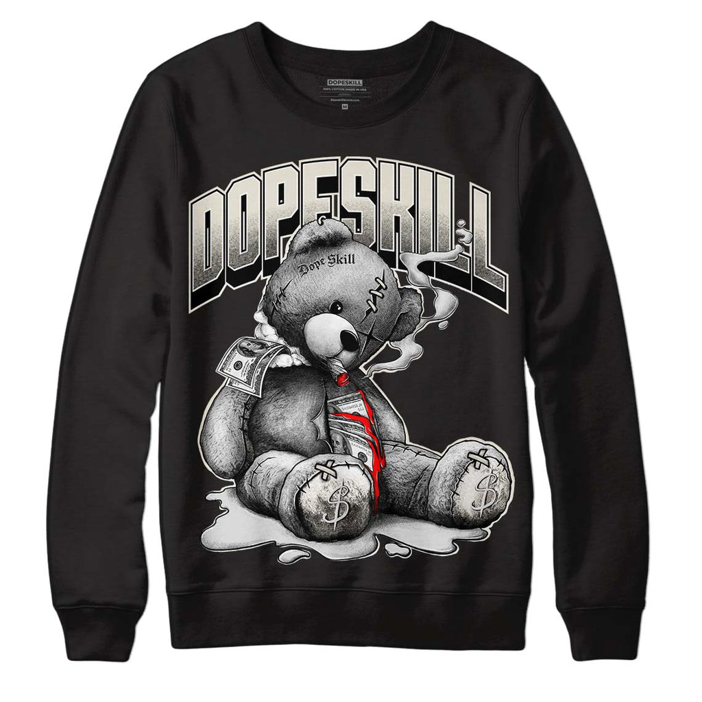 Light Orewood Brown 11s Low DopeSkill Sweatshirt Sick Bear Graphic - Black