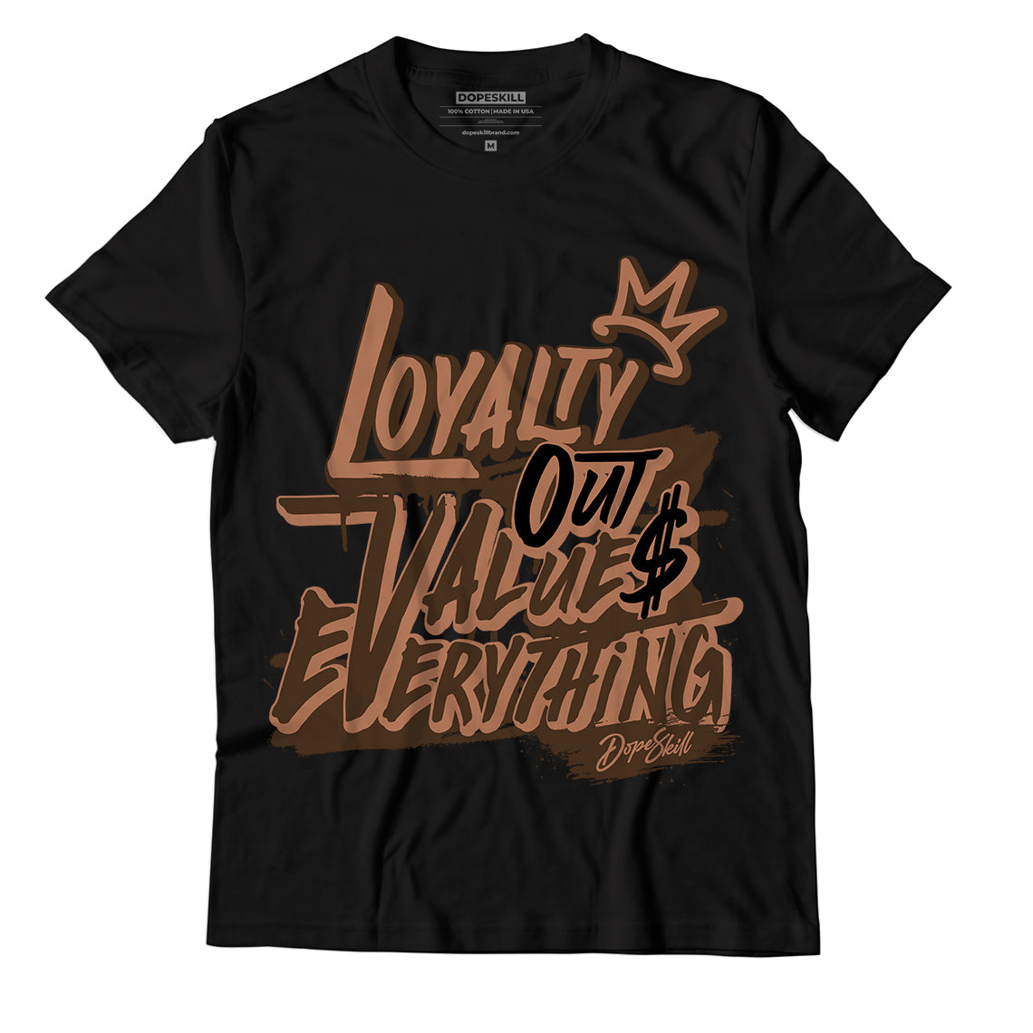 Jordan 1 Mid Dark Chocolate DopeSkill T-Shirt LOVE Graphic - Black 