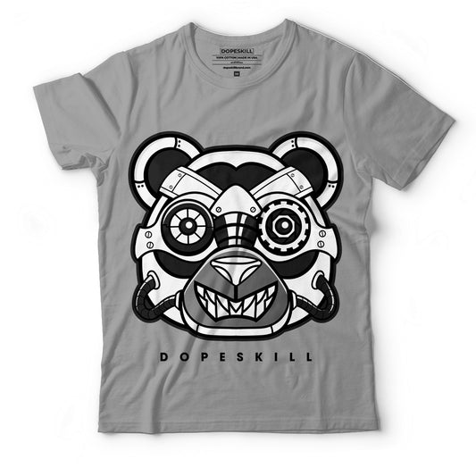 AJ 12 Playoffs DopeSkill Metallic Silver T-shirt Robo Bear Graphic