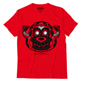 AJ 4 Red Thunder DopeSkill Red T-shirt Monk Graphic