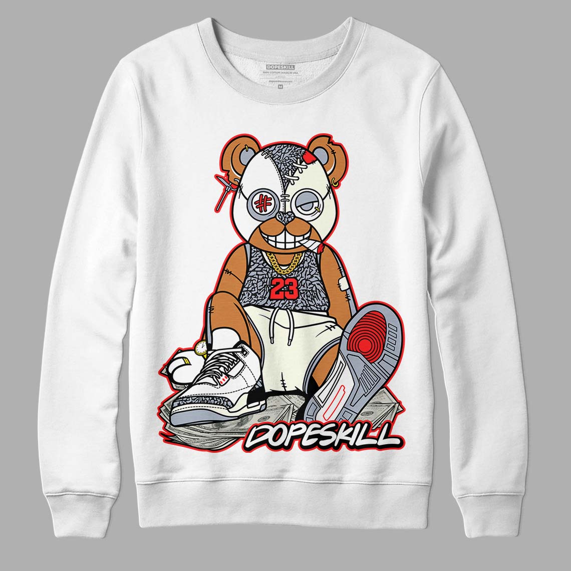 Jordan 3 Retro White Cement Reimagined DopeSkill Sweatshirt Greatest Graphic Streetwear - White