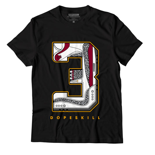 AJ 3 Cardinal Red DopeSkill T-Shirt Number No.3 Graphic