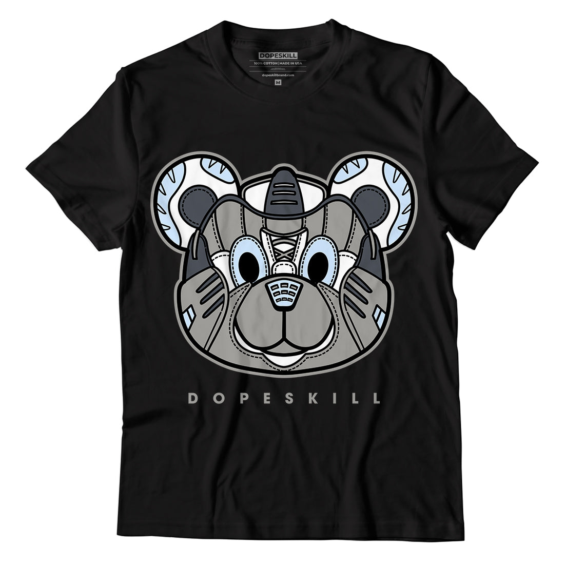 Jordan 11 Cool Grey DopeSkill T-Shirt SNK Bear Graphic, hiphop tees, grey graphic tees, sneakers match shirt - Black