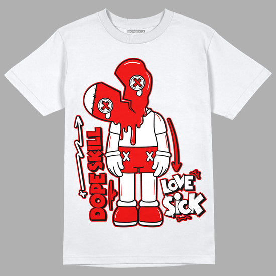 Cherry 11s DopeSkill T-Shirt Love Sick Boy Graphic - White