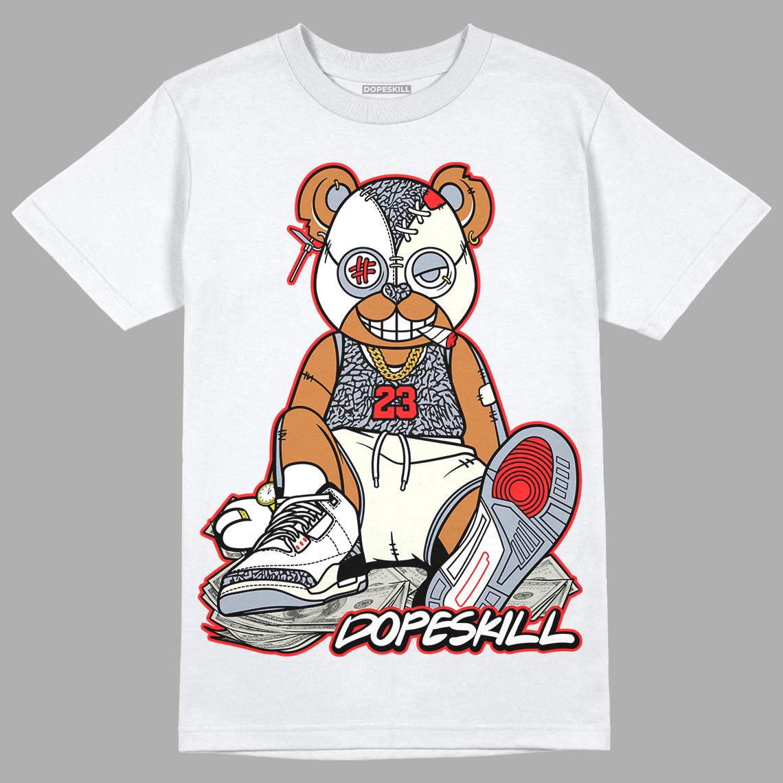 Jordan 3 Retro White Cement Reimagined DopeSkill T-Shirt Greatest Graphic Streetwear - White