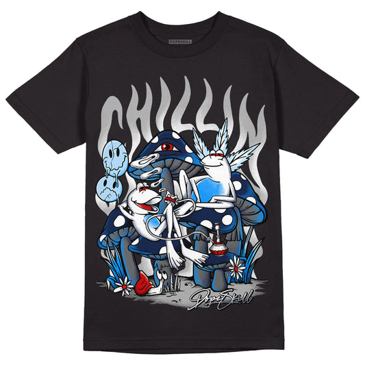 Midnight Navy 4s DopeSkill T-Shirt Chillin Graphic - Black