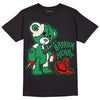 Jordan 2 Retro Lucky Green DopeSkill T-Shirt Broken Heart Graphic Streetwear - Black 