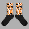 Orange Black White Sublimated Socks Mushroom Graphic