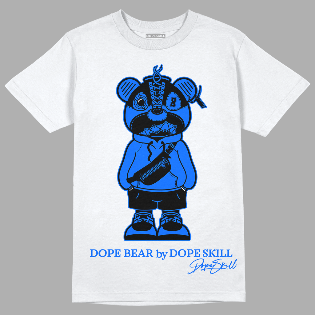 Yz 350 Boost V2 Dazzling Blue DopeSkill T-Shirt Sneaker Bear Graphic - White 