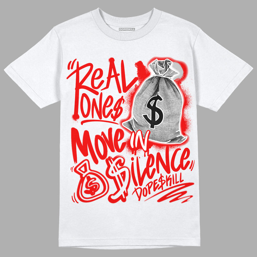 Cherry 11s Matching Tee – Real Ones Move in Silence Design – DOPESKILL