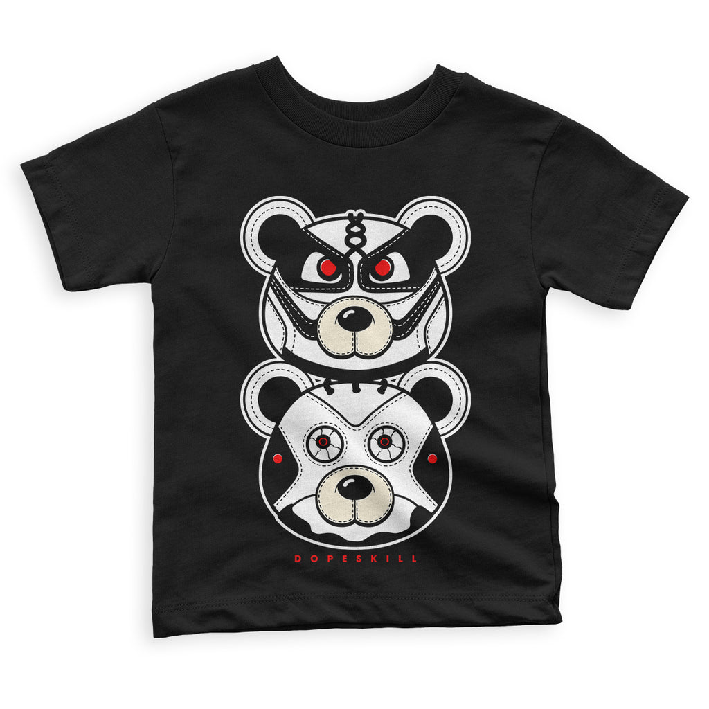72-10 11s Retro Low DopeSkill Toddler Kids T-shirt Leather Bear Graphic - Black