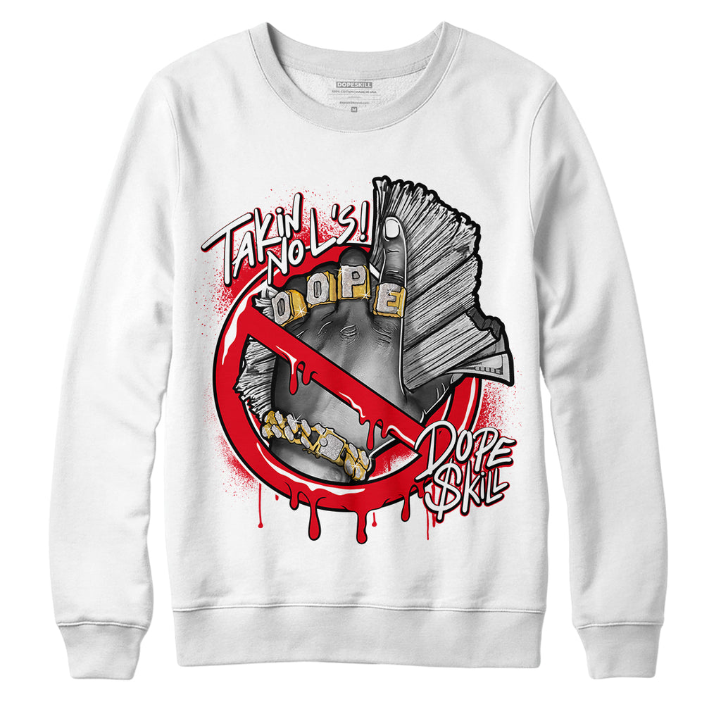 Jordan 1 Heritage DopeSkill Sweatshirt Takin No L's Graphic - White