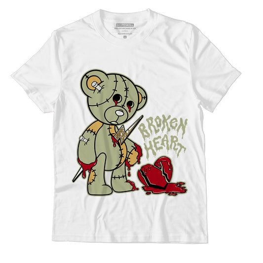 Jordan 5 Jade Horizon DopeSkill T-Shirt Broken Heart Graphic - White 